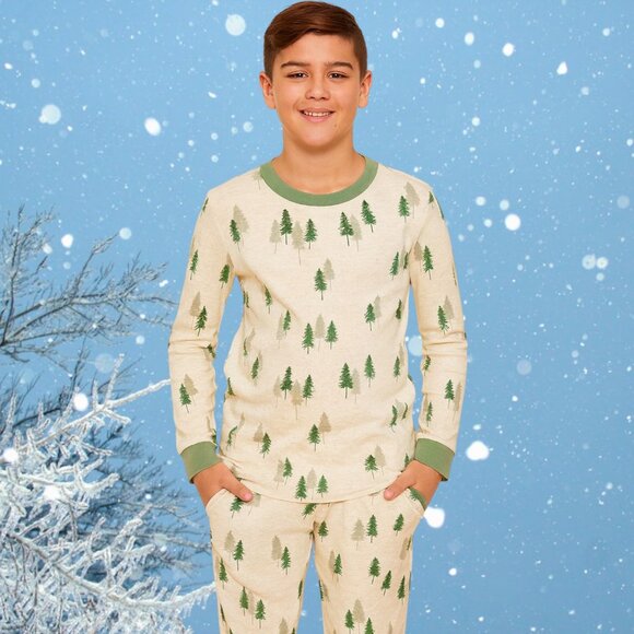 NWT Honest Trees Evergreen Dreams Pajama Set – Cozy Forest Print Snugfit Cotton - Picture 1 of 5